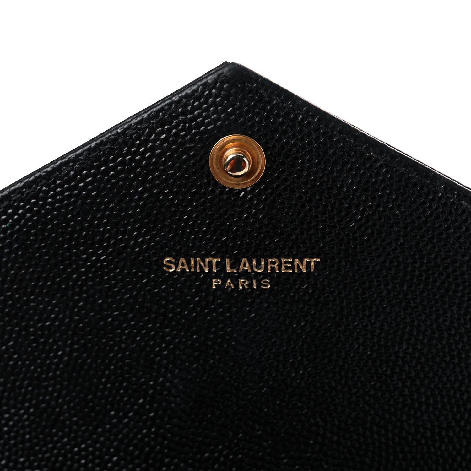 Saint Laurent Grain De Poudre Matelasse Chevron Monogram Flap Wallet Black 6 of 14
