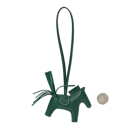 Hermes Milo Lambskin Grigri Rodeo Horse Bag Charm PM Vert Moyen 2 of 5
