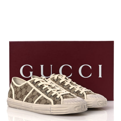 Gucci GG Monogram Mens Julio Low Top Sneakers 9 Beige Ebony Mystic White 11 of 11