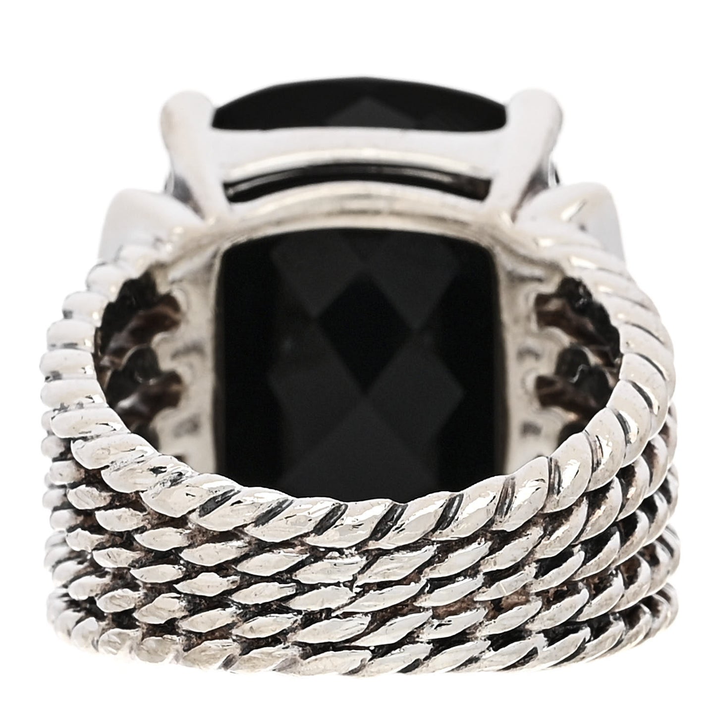 Sterling Silver Diamond Black Onyx 20mm Wheaton Ring 54 7