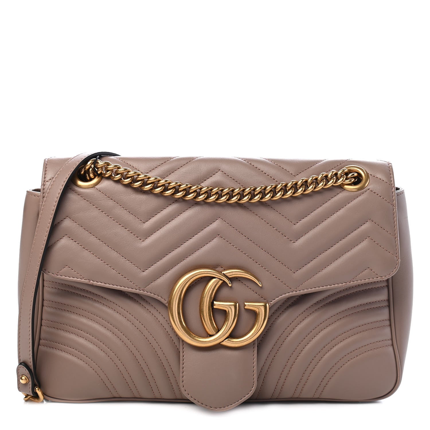 Gucci Calfskin Matelasse Medium GG Marmont Shoulder Bag Porcelain Rose 1 of 9