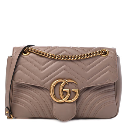 Gucci Calfskin Matelasse Medium GG Marmont Shoulder Bag Porcelain Rose 1 of 9