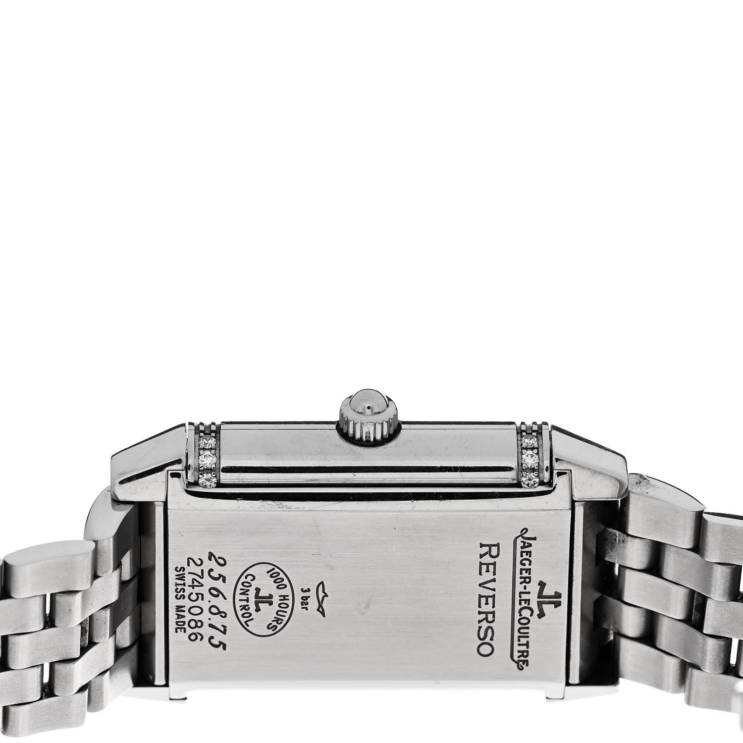 Jaeger-LeCoultre Stainless Steel Diamond 23mm Reverso Classic Duetto Manual Winding Watch 256.8.75 4 of 4