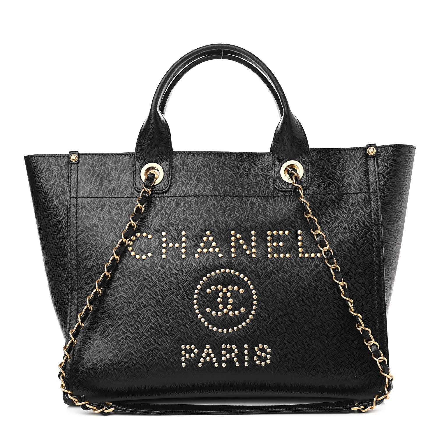 Chanel Caviar Small Studded Deauville Tote Black 1 of 15