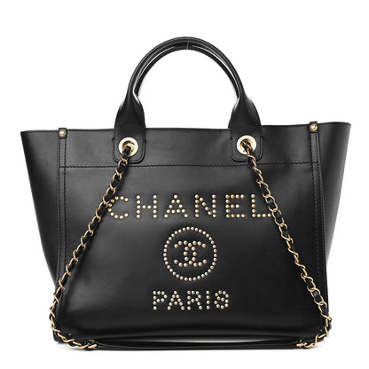Chanel Caviar Small Studded Deauville Tote Black 1 of 15