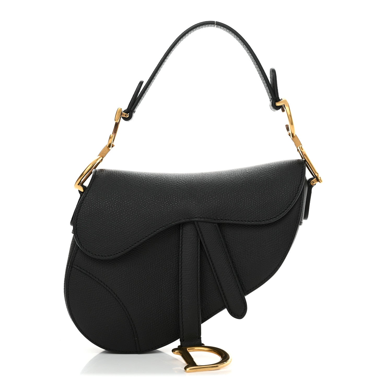 Christian Dior Grained Calfskin Mini Saddle Bag Black 1 of 12