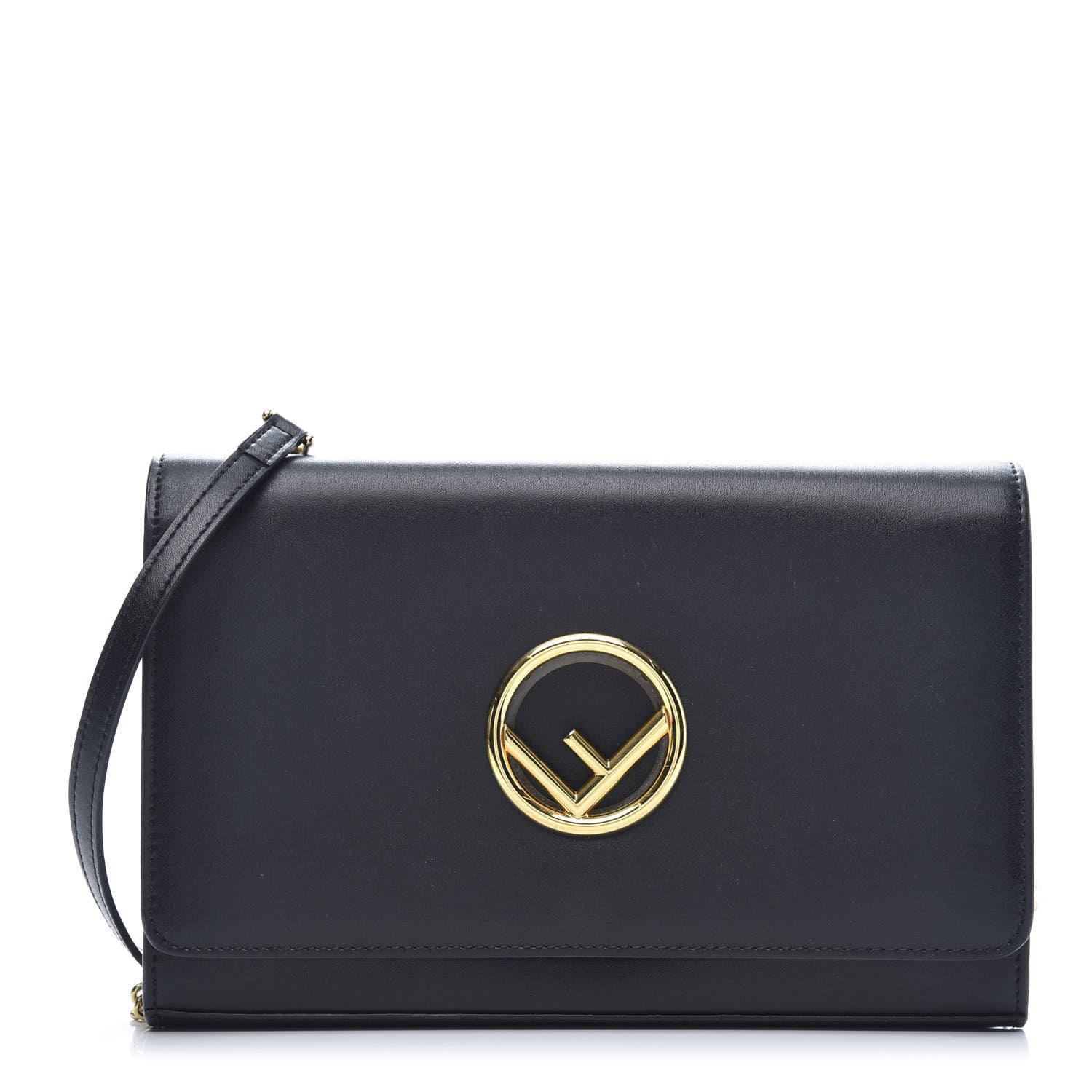 Fendi Vitello Liberty Lucido F is Fendi Wallet on Chain Black 1 of 11