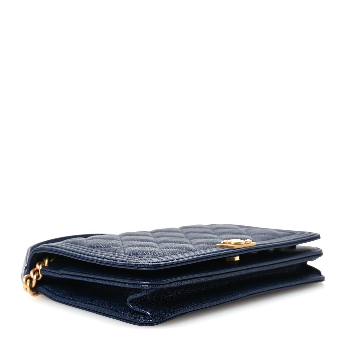 Chanel Caviar Quilted Boy Wallet On Chain WOC Navy 4 of 12