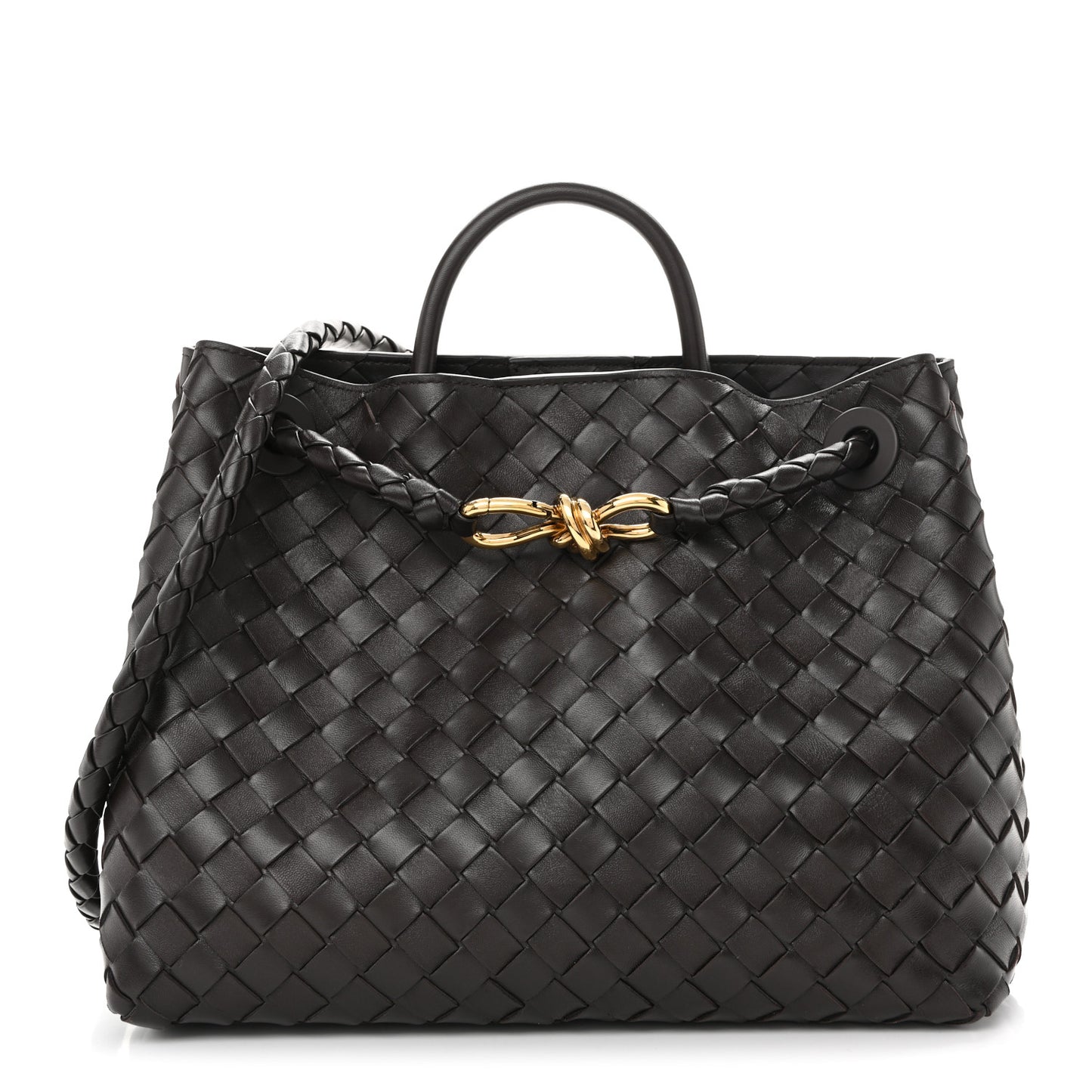 Nappa Intrecciato Medium Andiamo Shoulder Bag Fondant