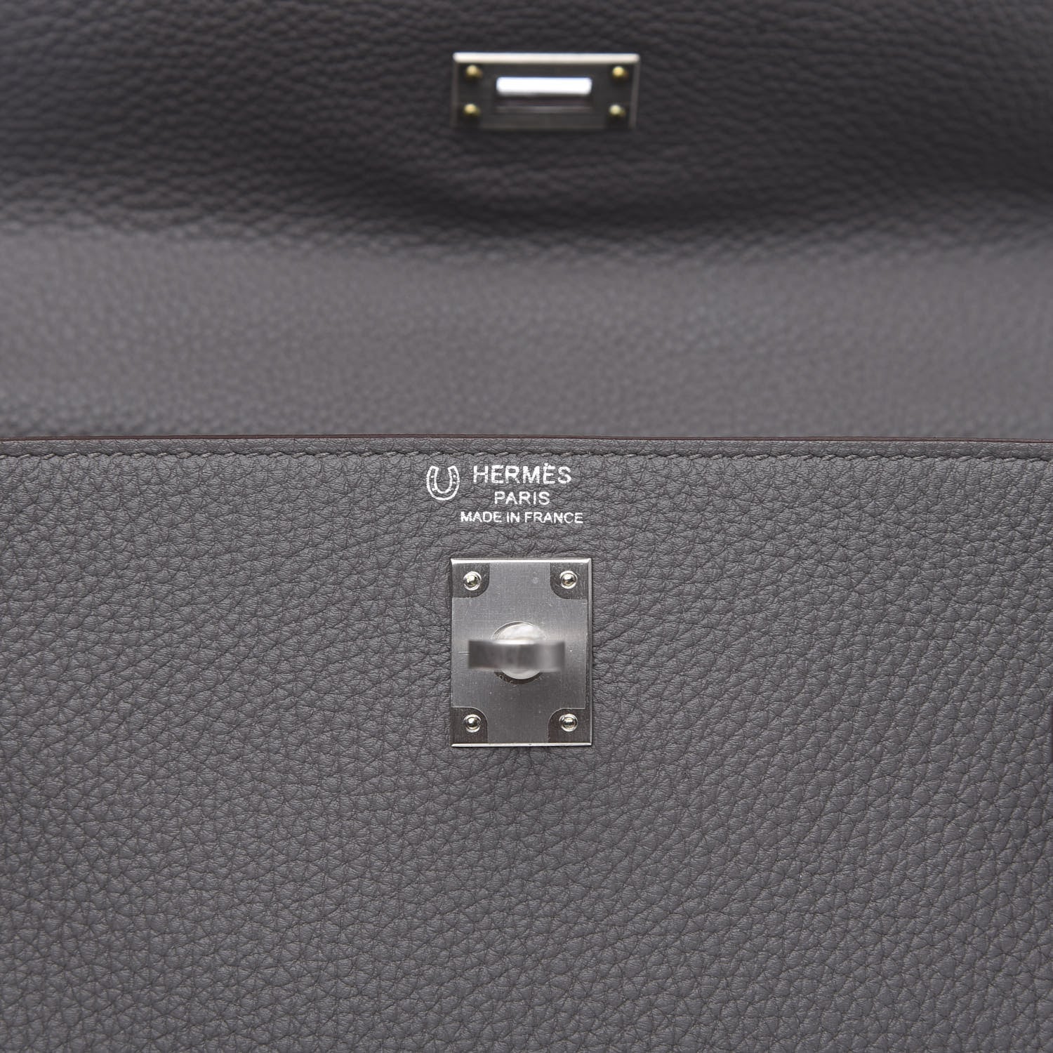 Hermes Togo Horseshoe Kelly Retourne 25 Etain Plomb 6 of 10