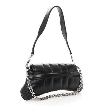 Gucci Nappa Vertical Matelasse Small Maxi Horsebit Chain Shoulder Bag Black 3 of 11
