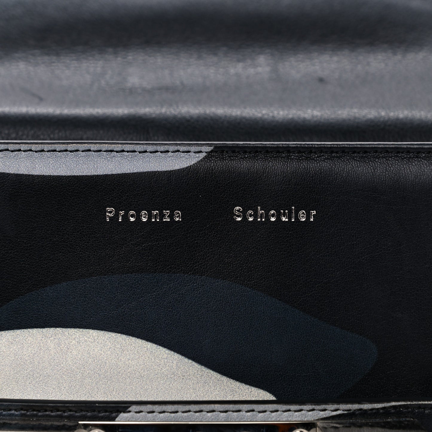 Calfskin Camouflage Tiny PS11 Classic Shoulder Bag Black