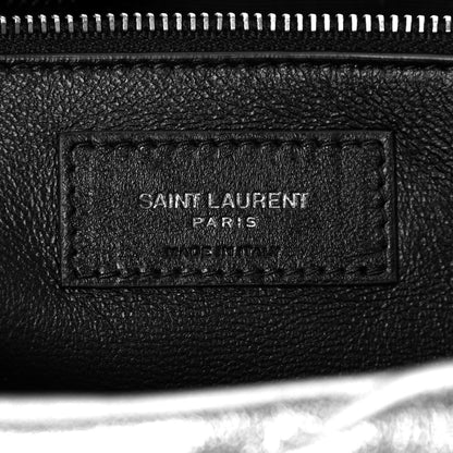 Saint Laurent Metallic Lambskin Quilted Sade Puffer Envelope Clutch Argento 6 of 12