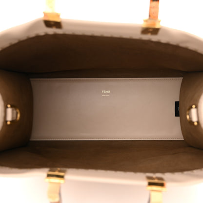 Fendi Vitello King Plexiglass Logo Embossed Medium Fendi Sunshine Shopper Tote Light Rose 5 of 12