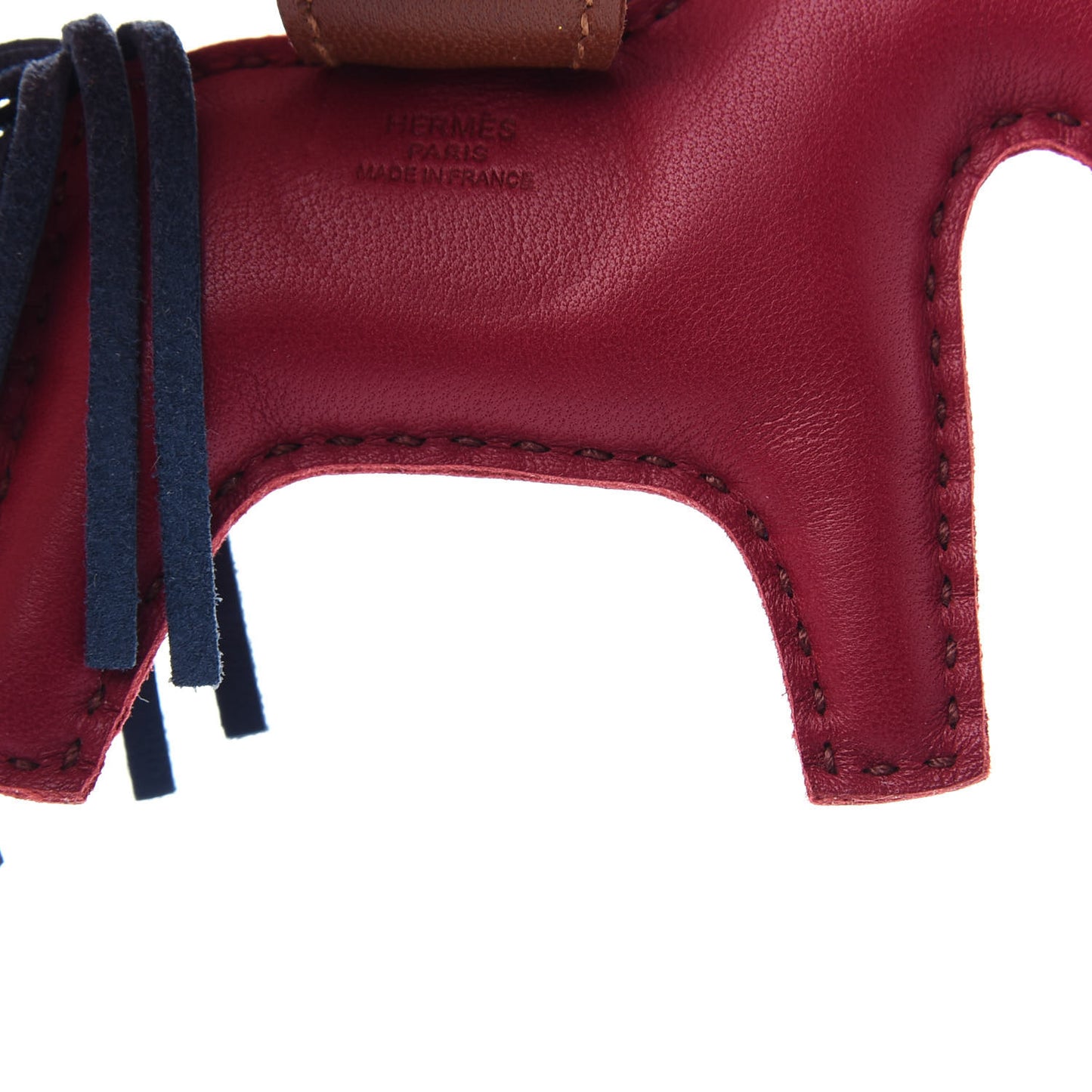 Milo Lambskin Grigri Rodeo Horse Bag Charm PM Bleu de Malte Rubis Fauve