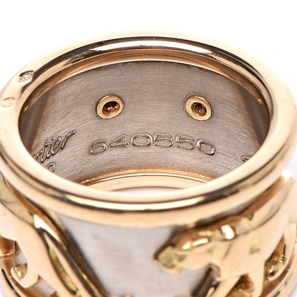 Cartier 18K Yellow White Gold Panthere Band Ring 48 4.5 5 of 5