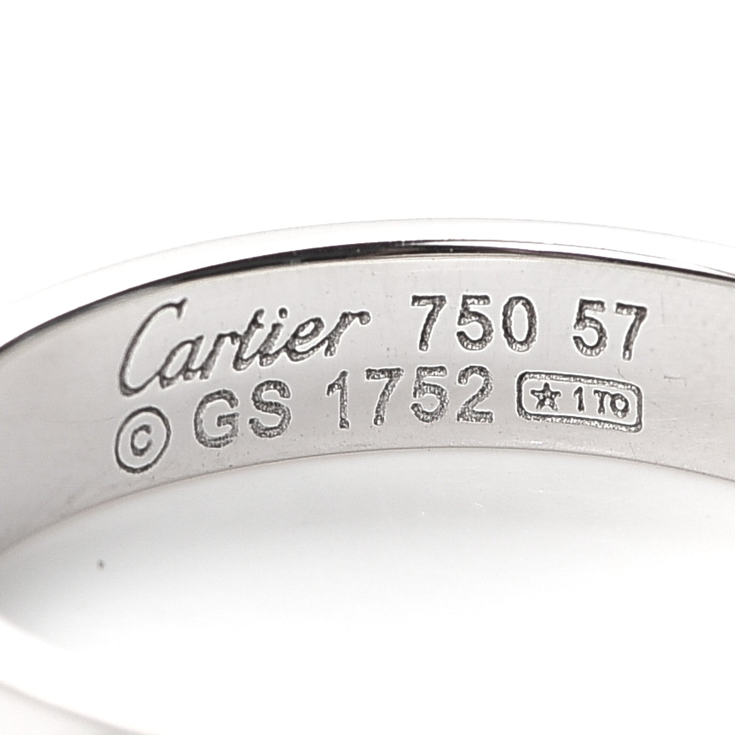 18K White Gold 4mm LOVE Wedding Band Ring 57 8