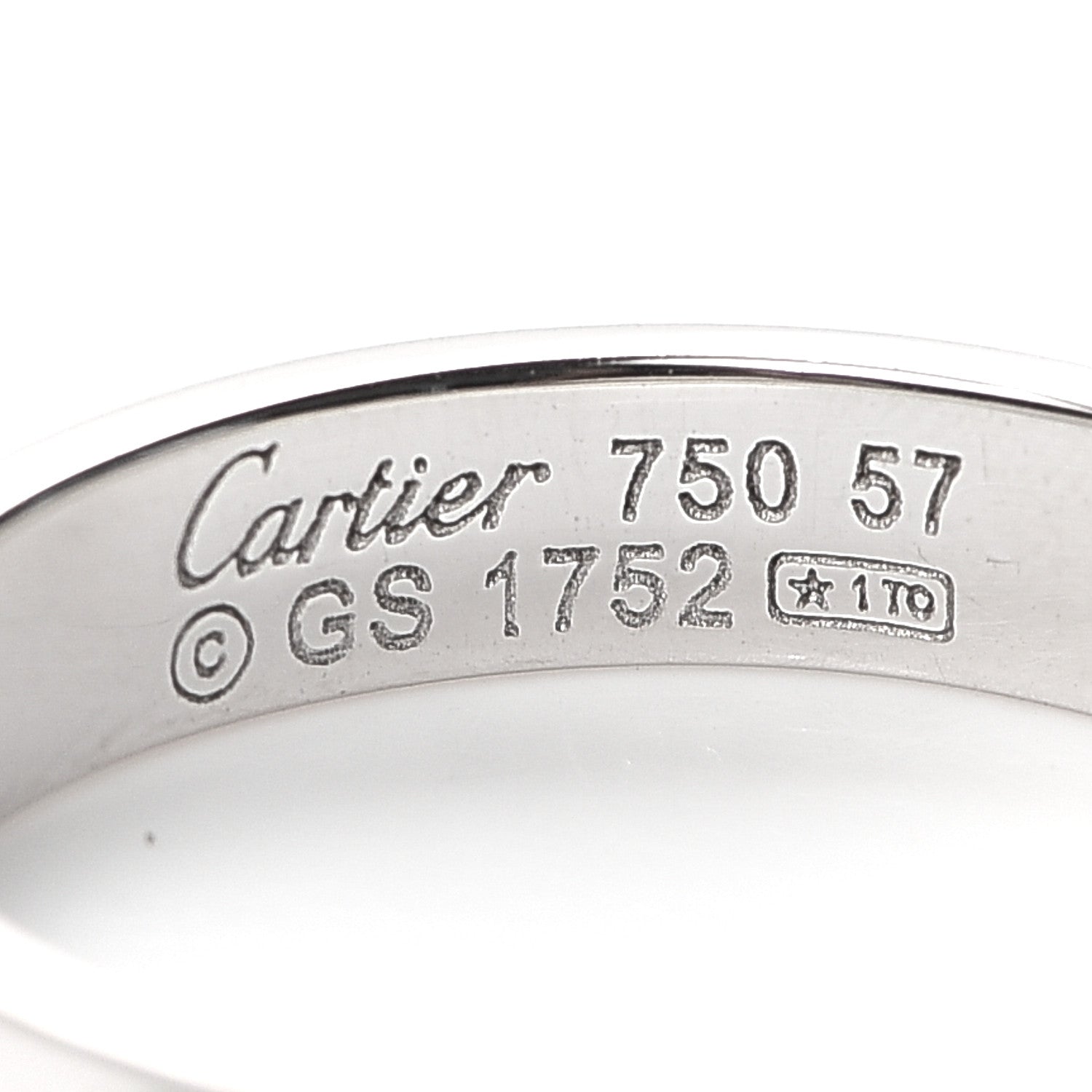 Cartier 18K White Gold 4mm LOVE Wedding Band Ring 57 8 4 of 4