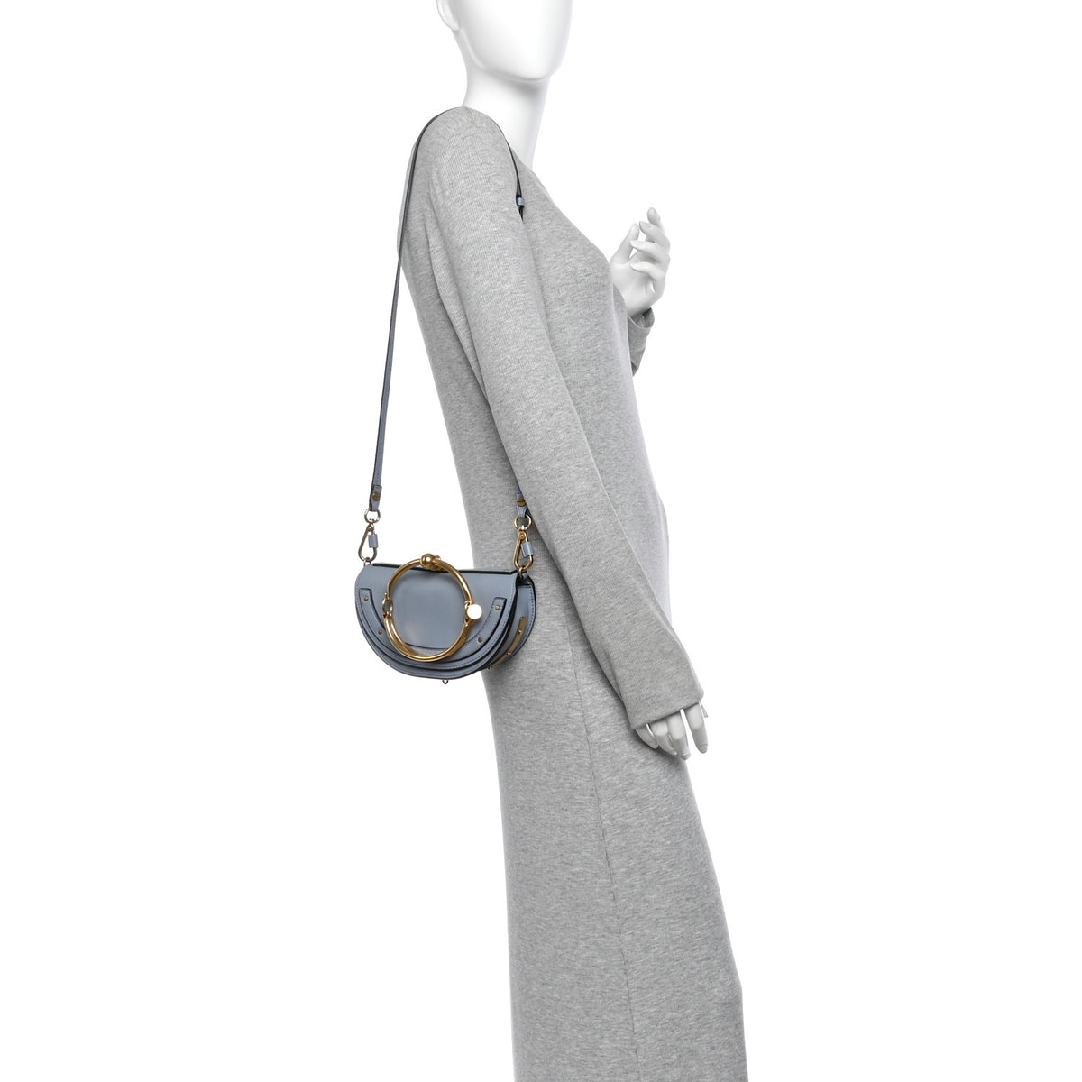 Chloe Calfskin Small Nile Bracelet Minaudiere Bag Washed Blue 2 of 9
