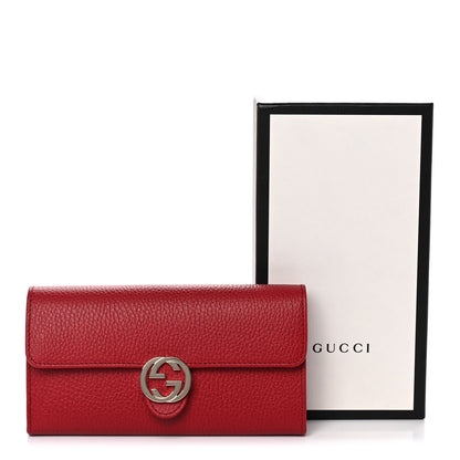Gucci Dollar Calfskin Interlocking G Continental Wallet Red 10 of 10