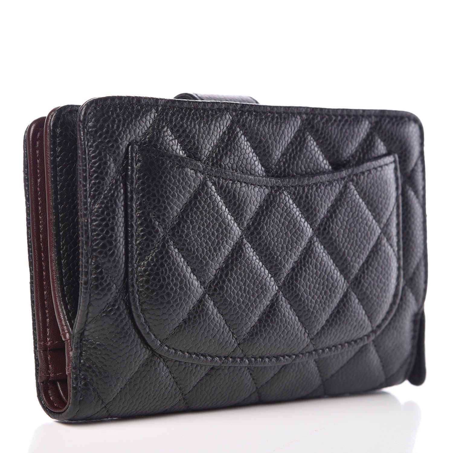 Chanel Caviar Quilted Zipped Pocket Wallet Black 3 of 9