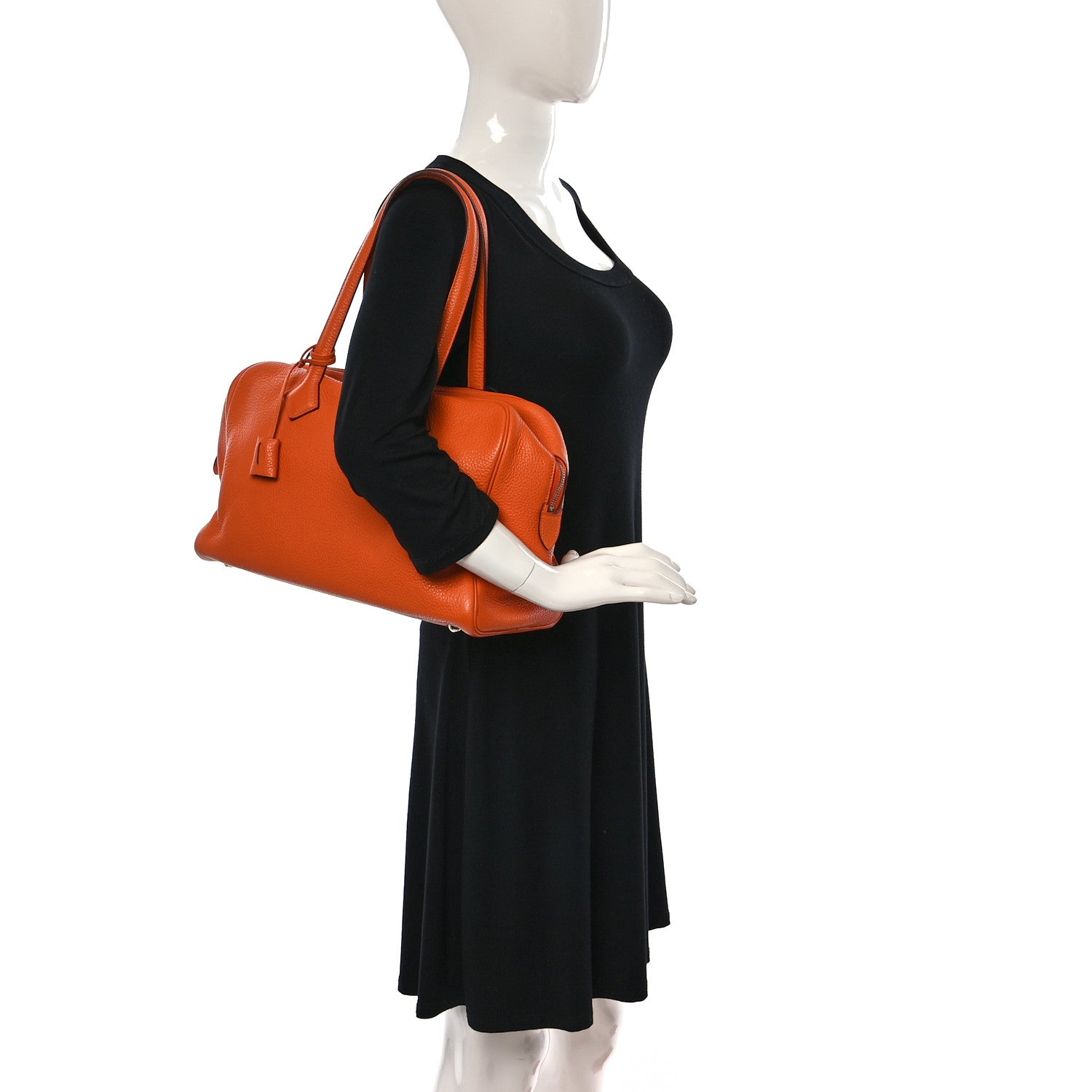 Hermes Taurillon Clemence Victoria II 35 Orange 2 of 8