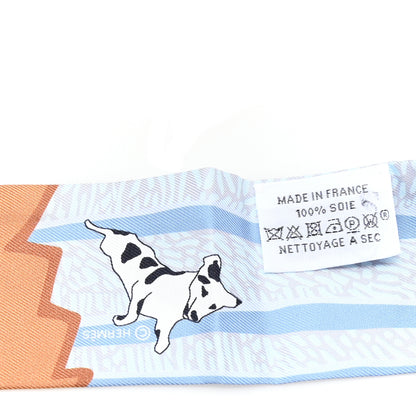 Hermes Silk En Liberte Twilly Bleu Rose Brun 3 of 3