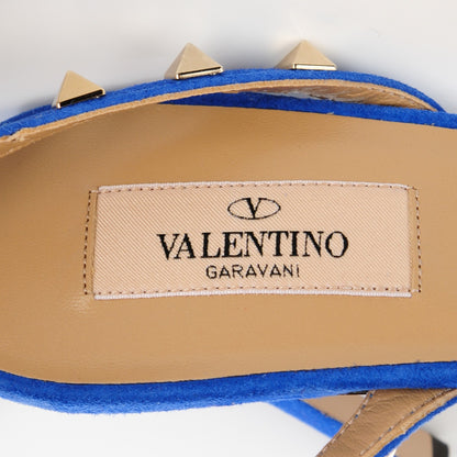 Valentino Garavani Suede Rockstud Ankle Strap 100mm Sandals 40.5 Blue 8 of 8