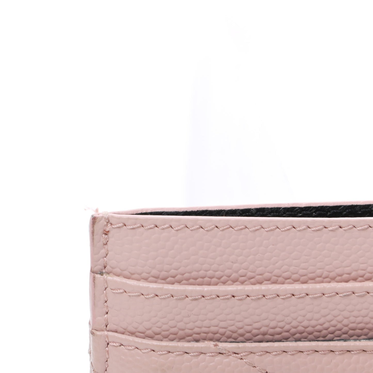 Grain De Poudre Matelasse Chevron Monogram Credit Card Case Pale Blush