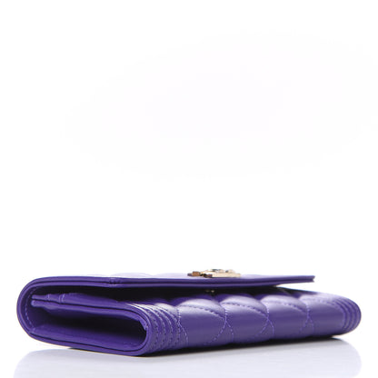 Chanel Lambskin Quilted Medium Boy Flap Wallet Purple 4 of 10