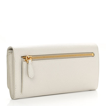 Prada Saffiano Shine Monochrome Continental Wallet Talco 4 of 8