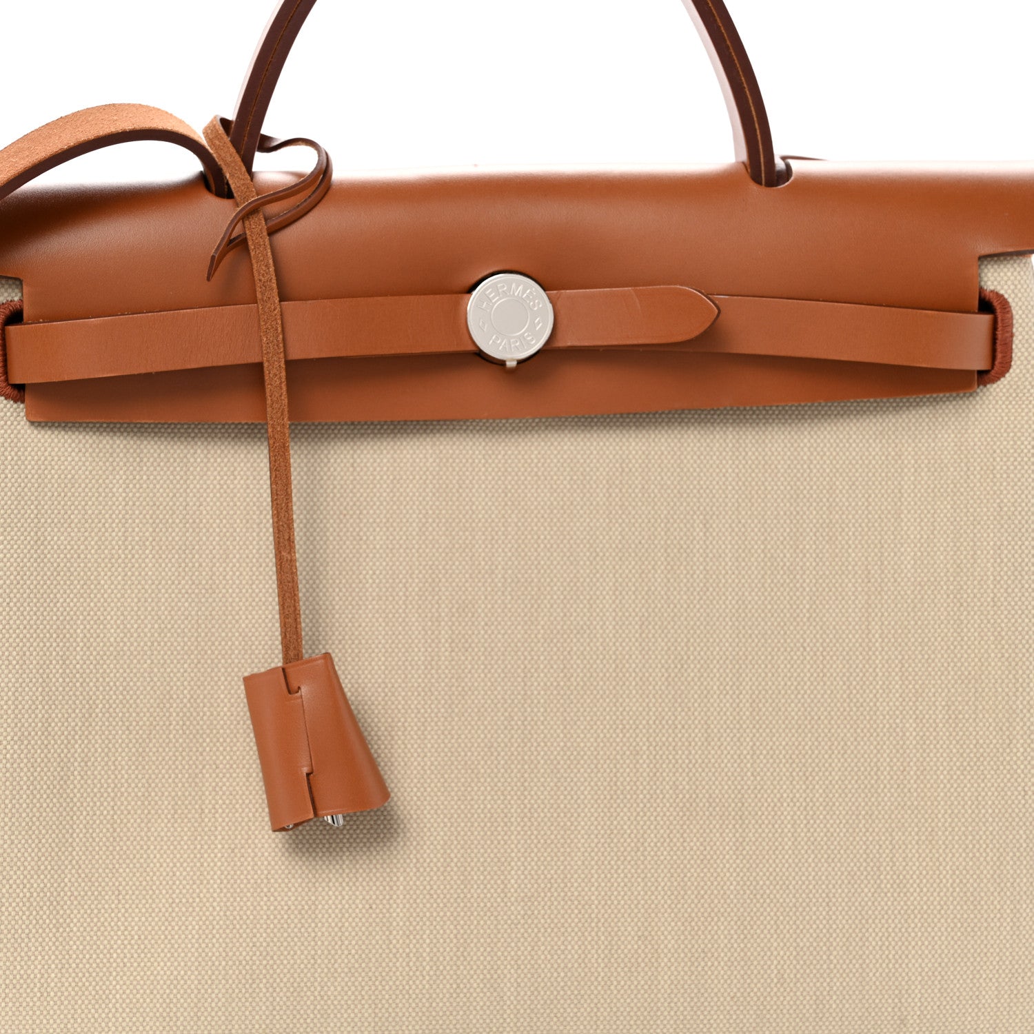 Hermes Military Toile Vache Hunter Herbag Zip Retourne 31 PM Beton Fauve 9 of 11