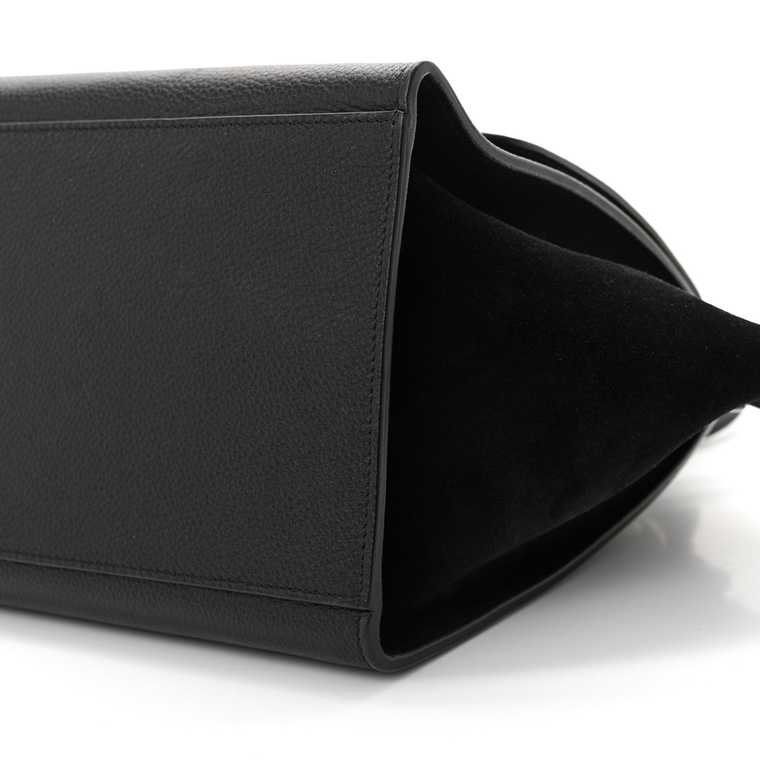 Celine Drummed Calfskin Suede Small Trapeze Black 9 of 11