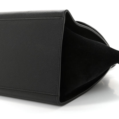 Celine Drummed Calfskin Suede Small Trapeze Black 9 of 11