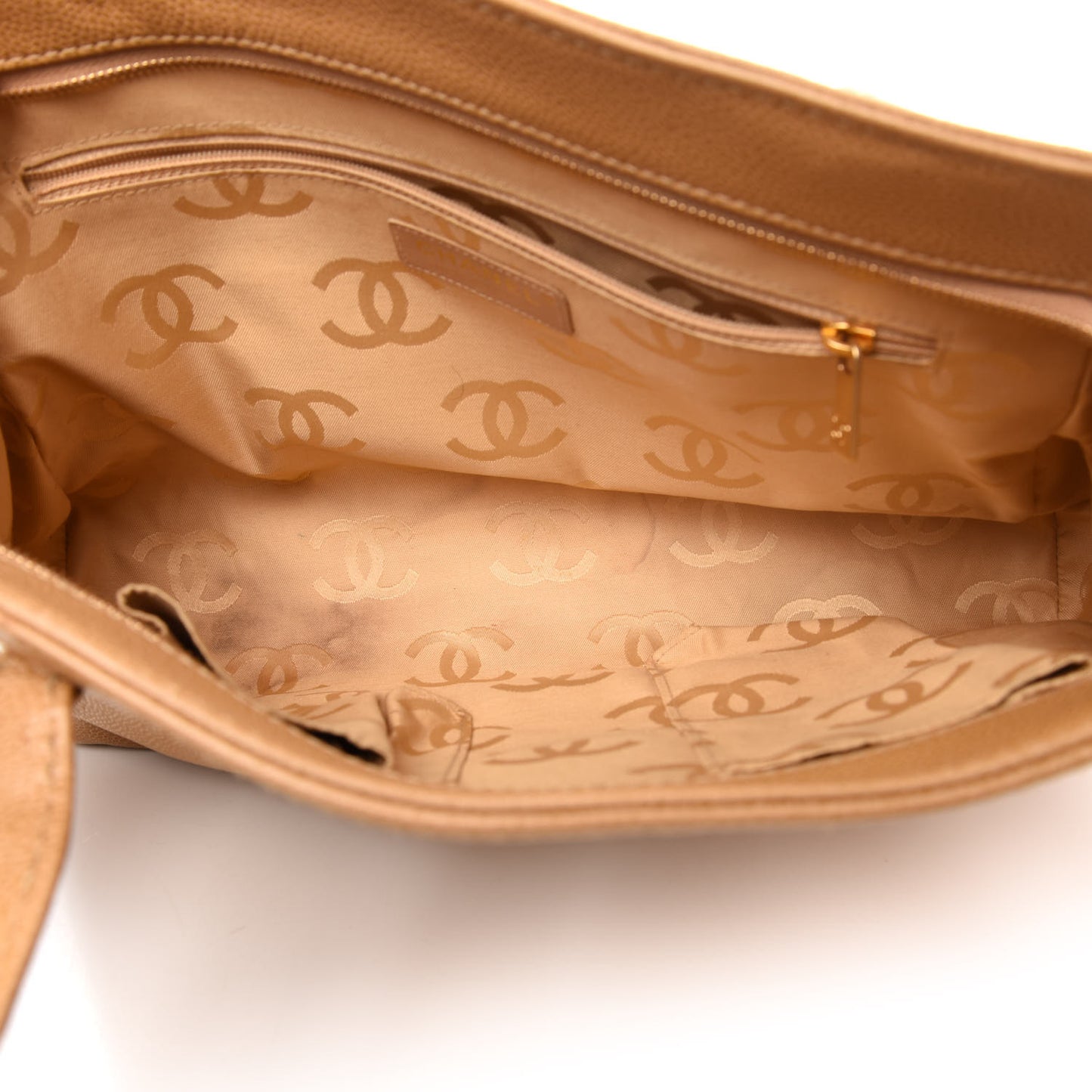 Caviar CC Shoulder Bag Beige