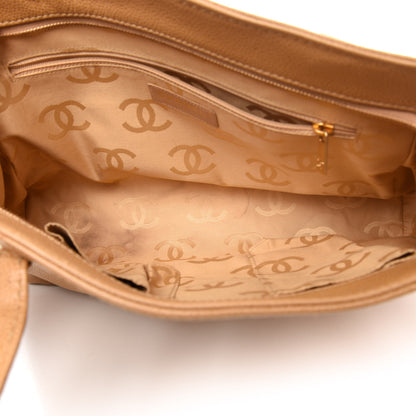 Chanel Caviar CC Shoulder Bag Beige 5 of 10