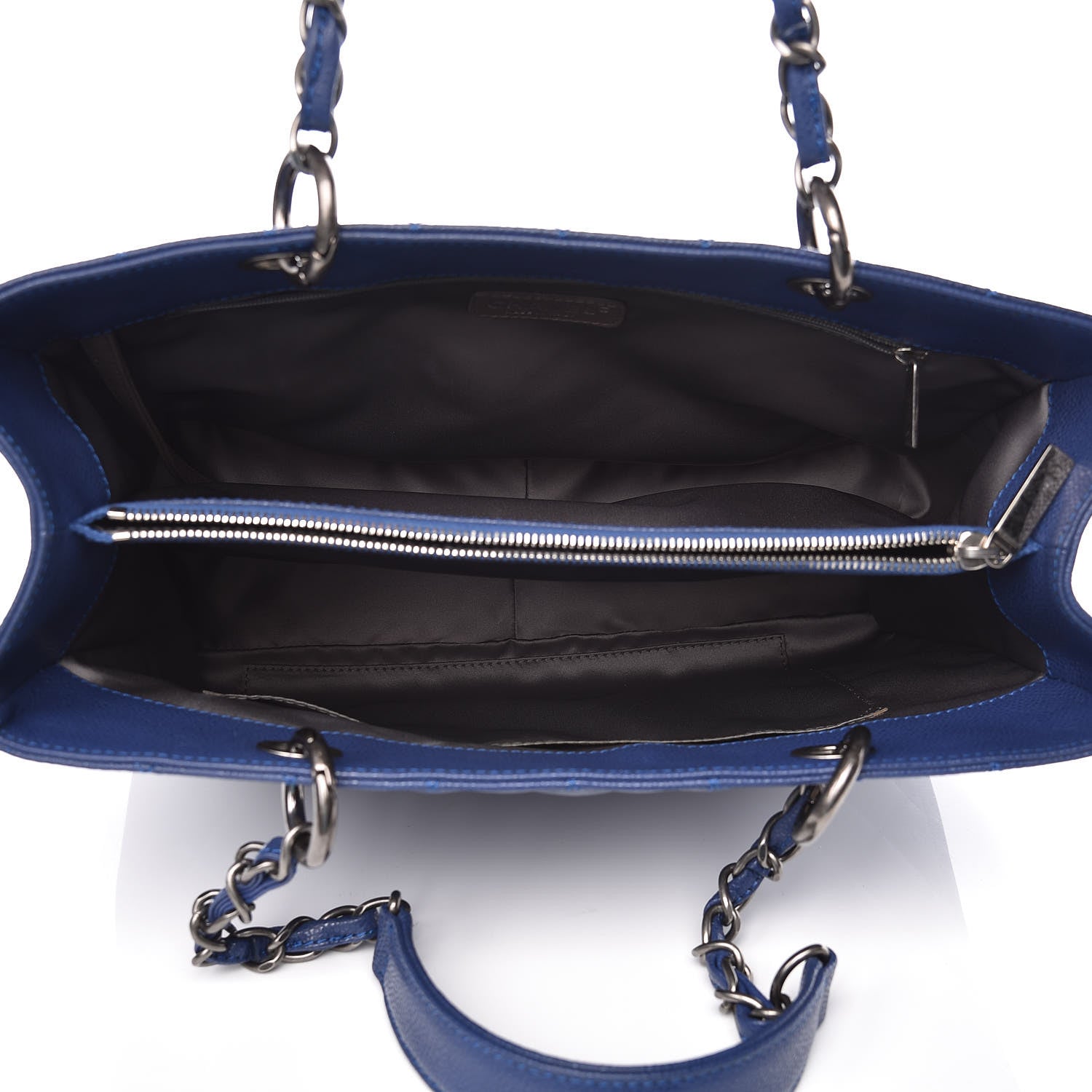 Chanel Caviar Quilted Grand Shopping Tote GST Dark Blue 5 of 12