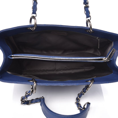 Chanel Caviar Quilted Grand Shopping Tote GST Dark Blue 5 of 12