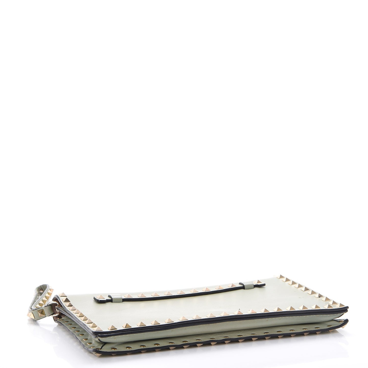Nappa Rockstud Wristlet Clutch Green Tea Sorbet