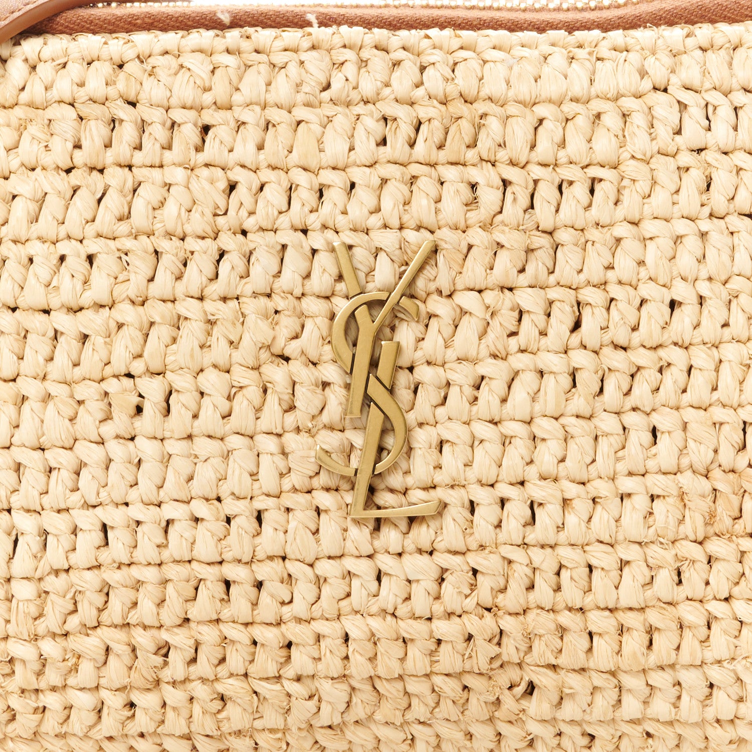Saint Laurent Raffia Calfskin Gaby Crossbody Bag Natural Brick 8 of 10