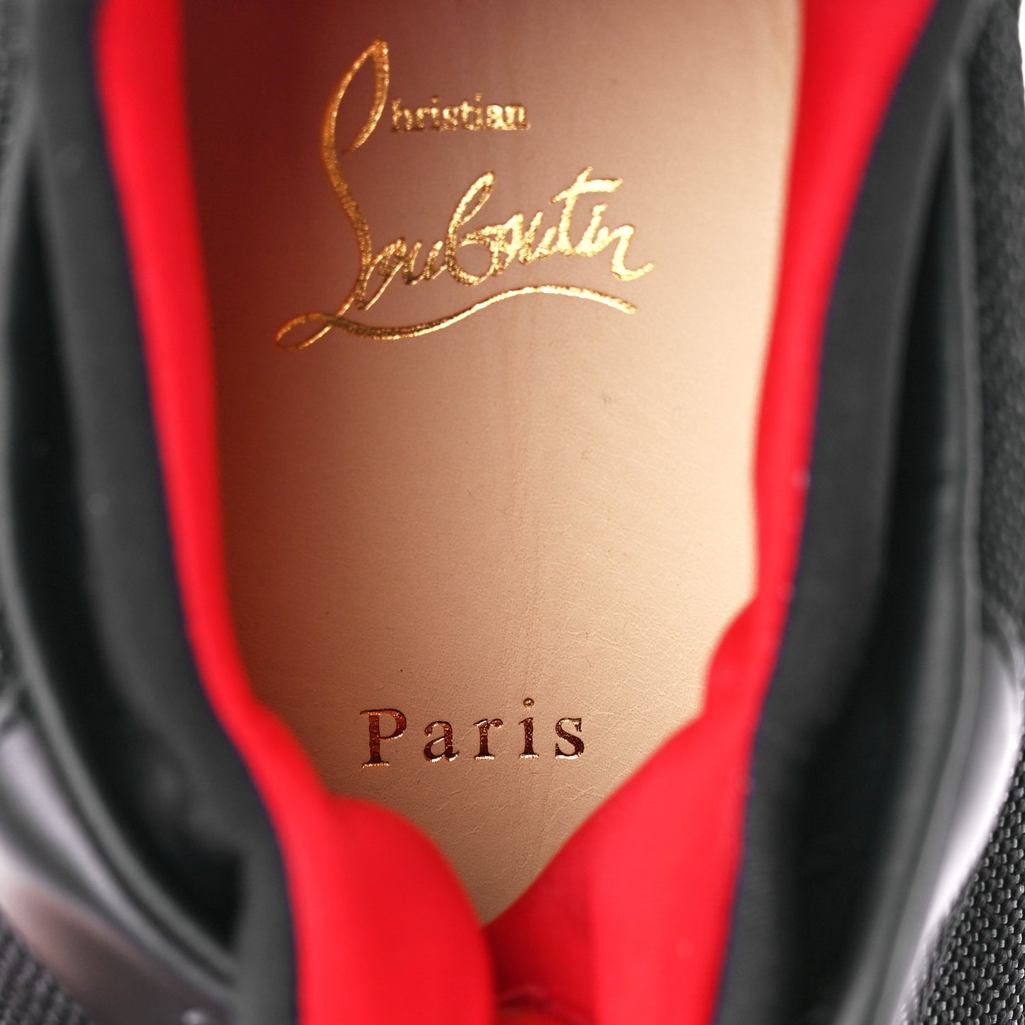 Calfskin Tisse Serre Patent Neoprene Aurelien Flat Sneakers 45.5 Black