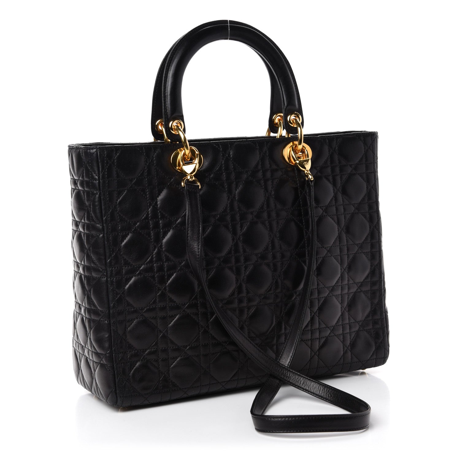 Christian Dior Lambskin Cannage Large Lady Dior Black 3 of 12