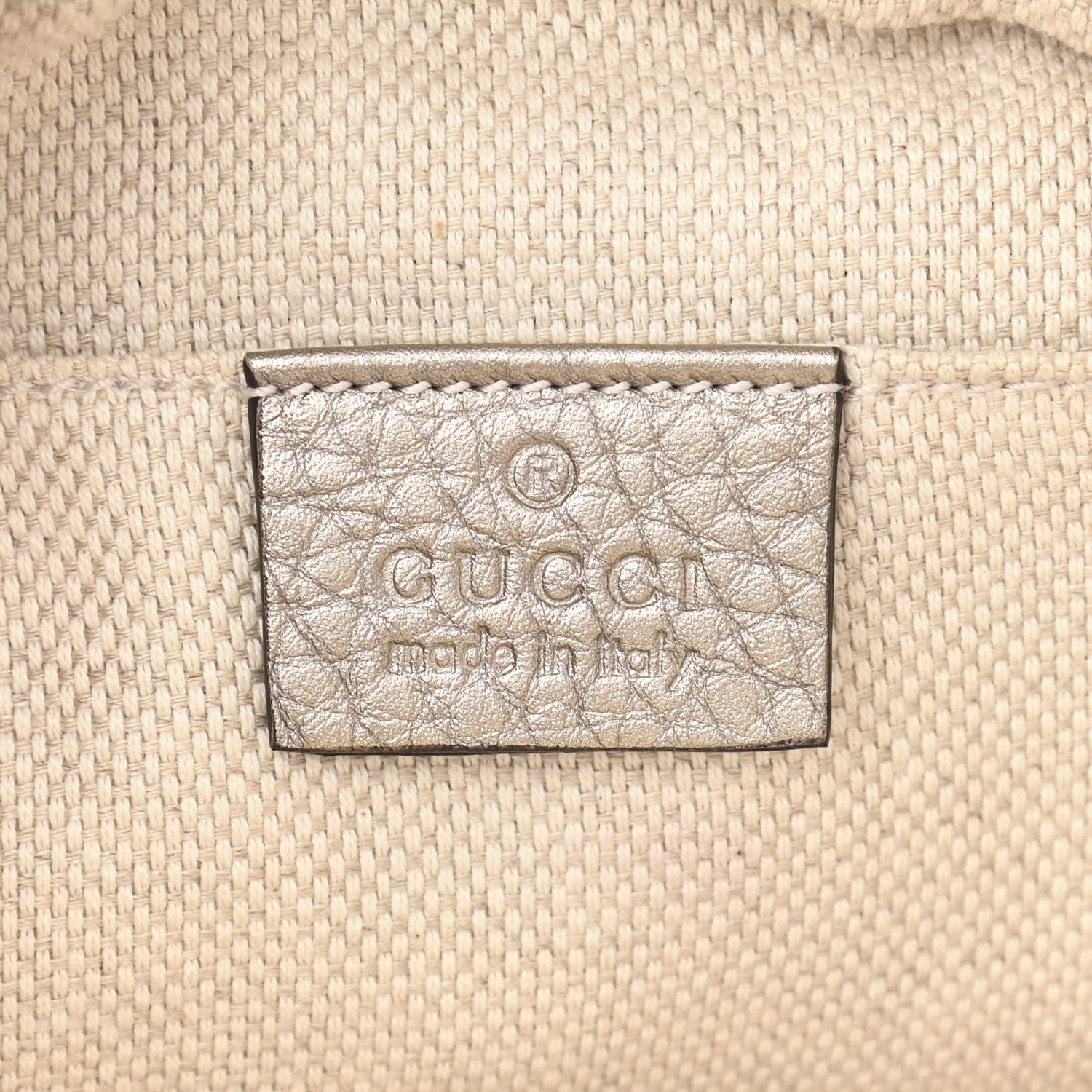 Gucci Metallic Pebbled Calfskin Small Soho Disco Bag Golden Beige 6 of 10