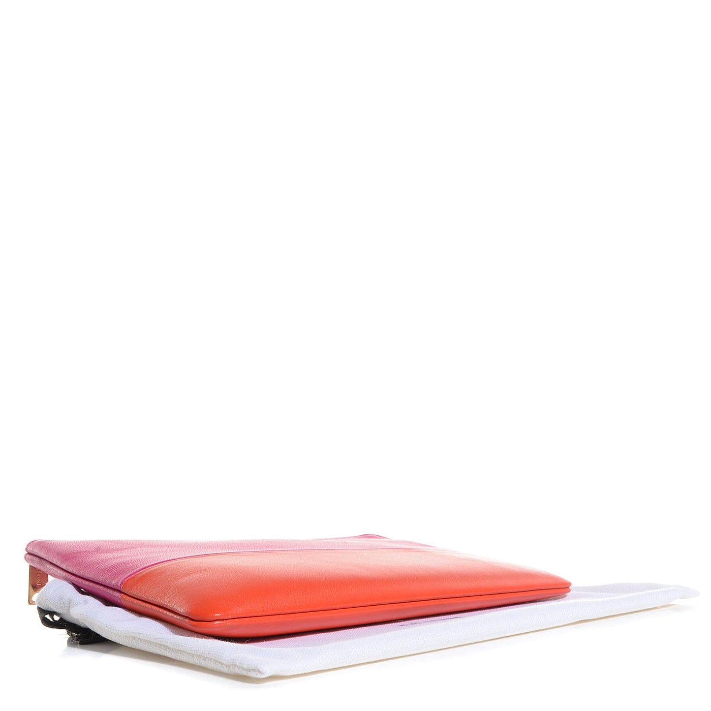 Lambskin Bi-Color Solo Clutch Pouch Hibiscus