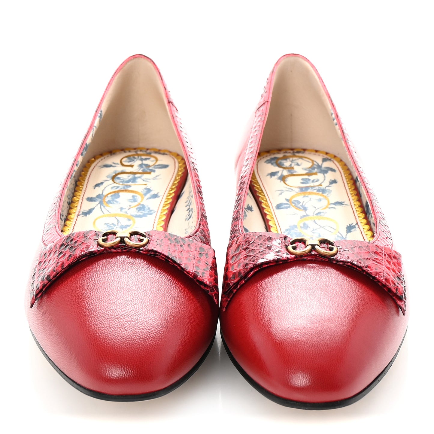 Malaga Kid Elaphe Yva Ballet Flats 38 Hibiscus Red