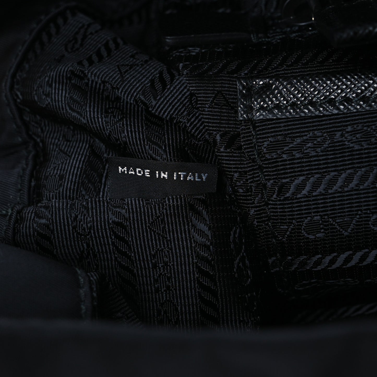 Tessuto Nylon Saffiano Medium Backpack Black