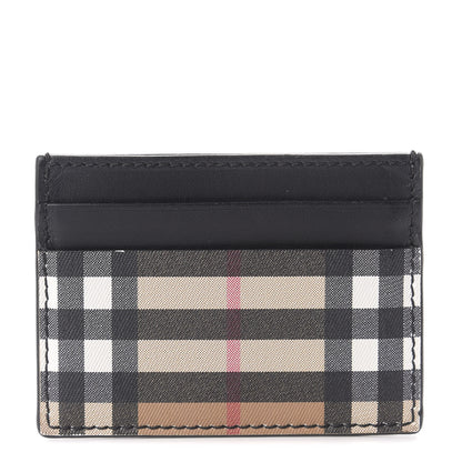 Burberry Smooth Calfskin Vintage Check Sandon Card Case Black 1 of 7