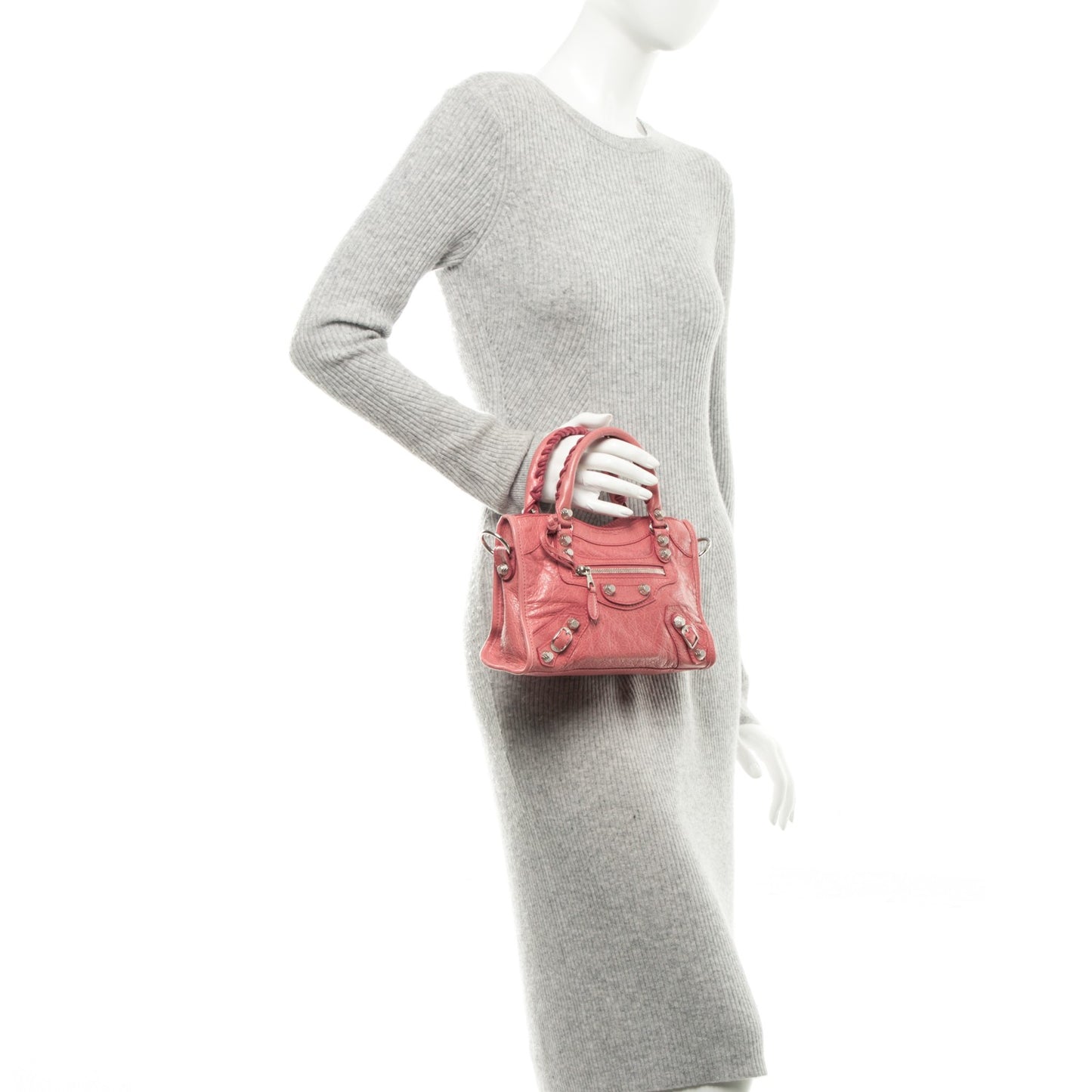 Agneau Giant 12 Silver Hardware Mini City Rose Bombon Raspberry