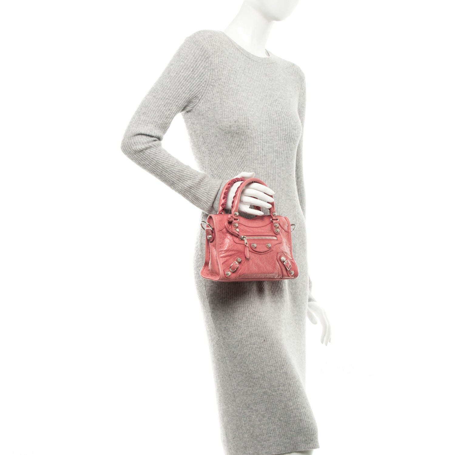 Balenciaga Agneau Giant 12 Silver Hardware Mini City Rose Bombon Raspberry 3 of 8