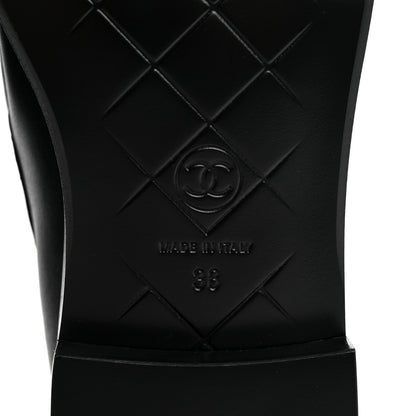 Chanel Lambskin Quilted CC Turnlock Loafers 38 Black 9 of 10